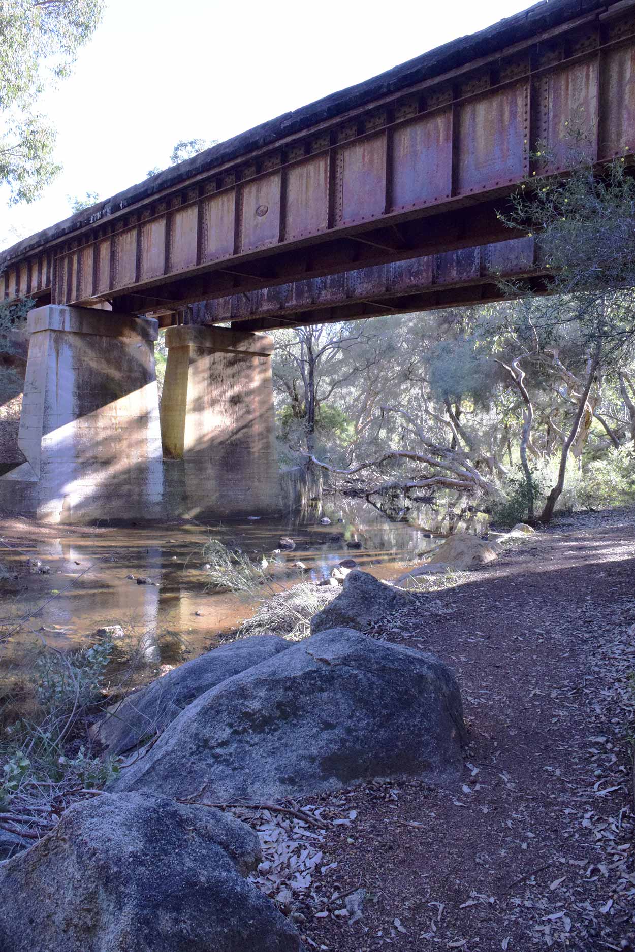 Old railway bridge over Jane Brook, Eagle View Walk Trail, John Forrest National Park, Perth, Western Australia