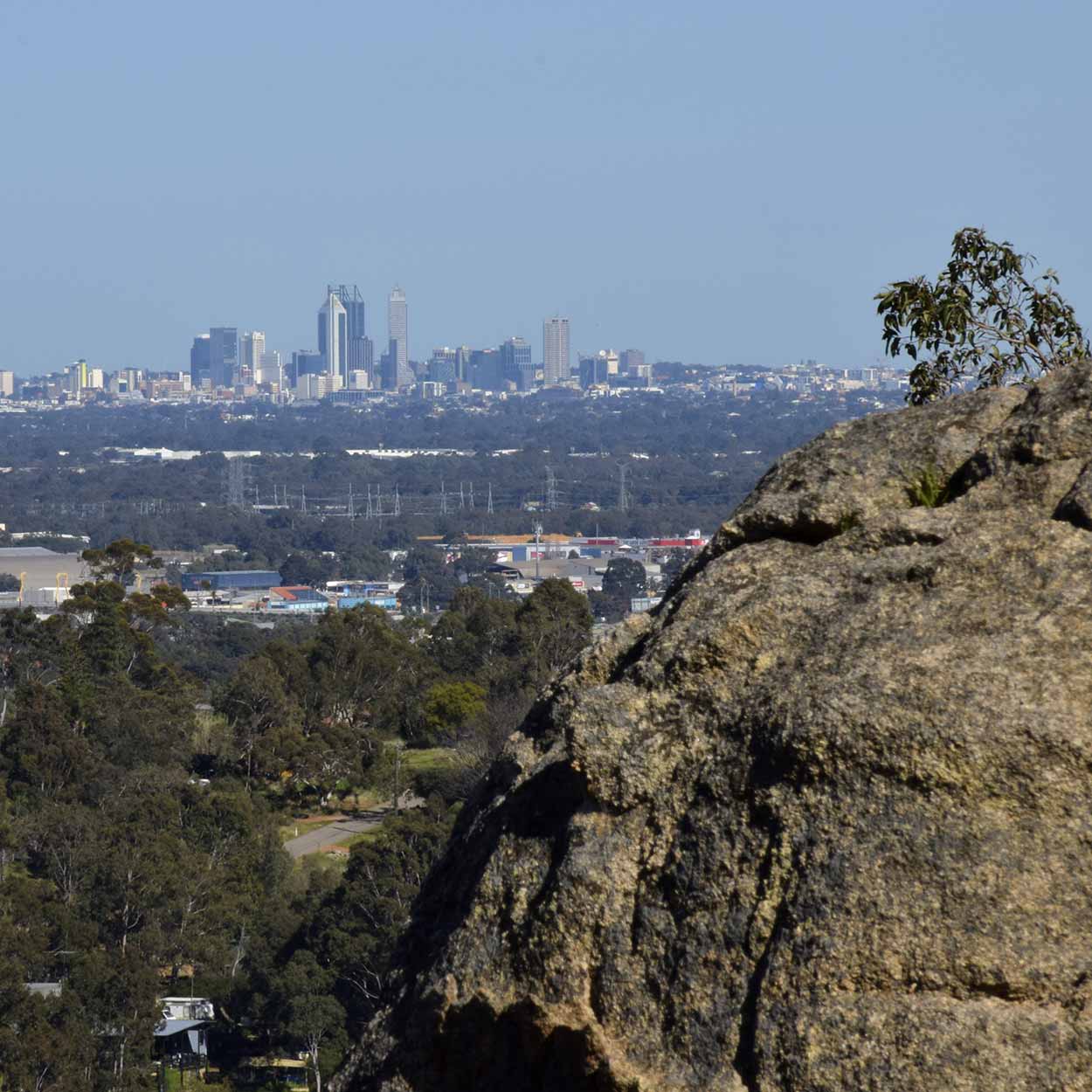 Views to the Perth CBD, Eagle View Walk Trail, John Forrest National Park, Perth, Western Australia