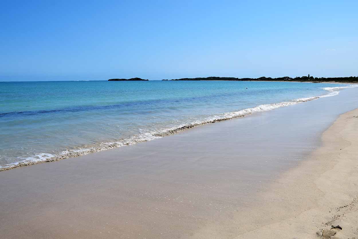 The calm blue waters of Shoalwater Bay Beach, Rockingham, Perth, Western Australia